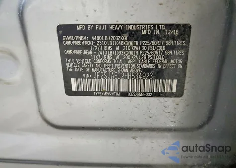 2017 Subaru Forester 2.5I Premium z USA, uszkodzony, nr VIN JF2SJAEC2HH534923